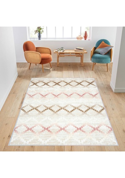 Rovigo Home Dijital Baskı Yıkanabilir Kaymaz Taban Salon Halısı  RVG1774 Çok Renkli
