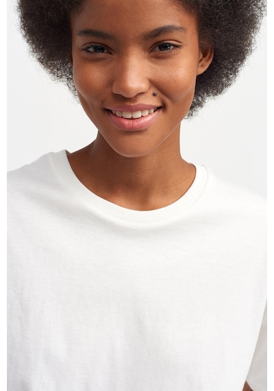 Kadın Ekru Basic T-shirt 3683 Ekru