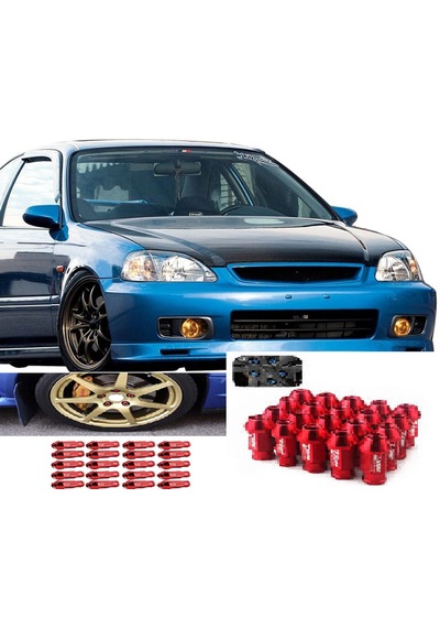 Honda Civic 1996-2001 Bijon Takımı Kırmızı 20 Adet D1 Spec