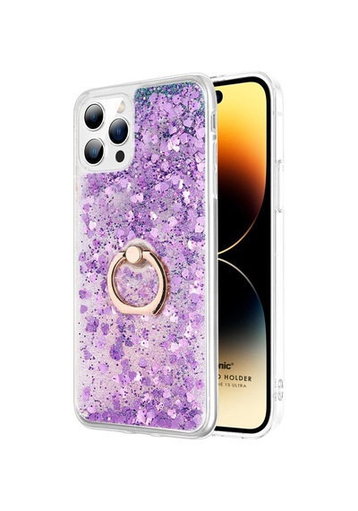 Microsonic Apple Uyumlu iPhone 15 Pro Max Kılıf Glitter Liquid Holder