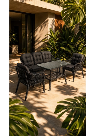 Large Raddan 3+1+1 Raddan Oturma Grubu Balkon Teras Bahçe Mobilyası El Örgüsü Raddan 5 Kişilik Çay Seti Antrasit Large Raddan 3+1+1 Raddan Oturma Grubu Balkon Teras Bahçe Mobilyası El Örgüsü Raddan 5 Kişilik Çay Seti Antrasit