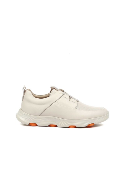 Erkek Bej Deri Sneaker
