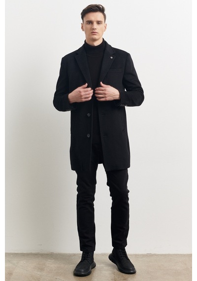Ac&Co / Altınyıldız Classics Erkek Siyah Standart Fit Normal Kesim Mono Yaka Yünlü Palto 4A0523100001Syh50 Siyah Ac&Co / Altınyıldız Classics Erkek Siyah Standart Fit Normal Kesim Mono Yaka Yünlü Palto 4A0523100001Syh50 Siyah