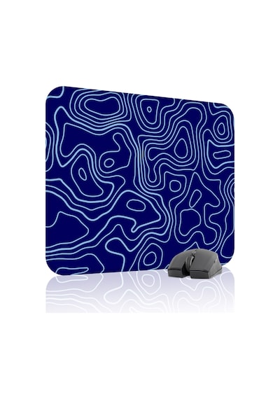 Mavi Lacivert 48x40 Xl Taraftar Gaming Oyuncu Mouse Pad Kaymaz Taban Büyük Fare Altlığı Topography