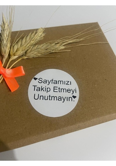 Sayfamızı Takip Etmeyi Unutmayın Siyah Yazı Yuvarlak Yapışkanlı Etiket 3x3 Cm 150 Adet