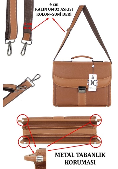 Case Club 2007 Evrak Notebook El Çantası 5 Bölmeli Şık Tasarım
