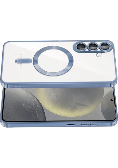Samsung Galaxy S26 Plus Uyumlu Kılıf Kamera Lens Koruyuculu Magsafe Özellikli Telefon Kılıfı Kapak Sierra Mavi