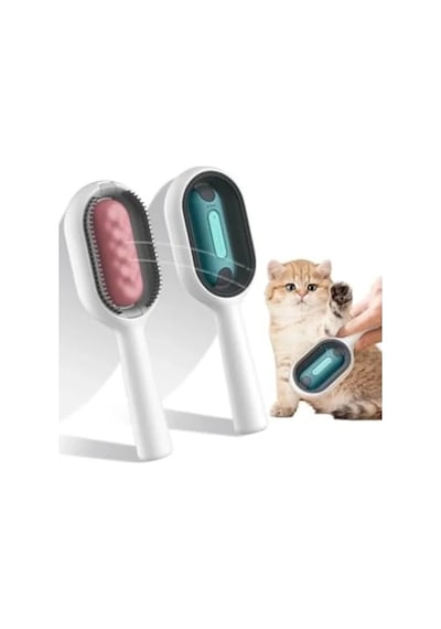Su Hazneli Kedi Yıkama Fırçası - Mavi