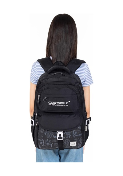Çok Bölmeli Okul Ve Günlük Kullanım İçin 15.6 İnç Laptop Bölmeli Su Geçirmez Sırt Çantası - Siyah Siyah