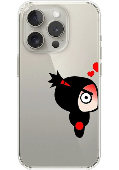 Apple Uyumlu iPhone 15 Pro Max Şeffaf Kılıf Couple Pucca 1 Tasarımlı
