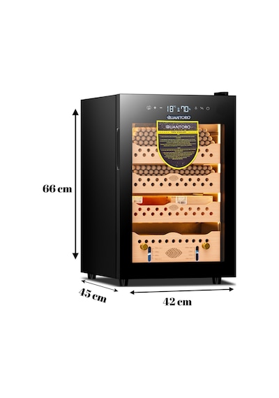 Quantoro Qcc-60 Elektronik Nemlendirme & Soğutmalı Siyah Puro Dolabı - Qtr-001