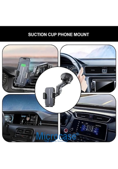 Microcase Tır Kamyon Otobüs Otomobil İçi Vantuzlu Ayarlanabilir 360 Dönerli Telefon Tutucu - Al5076 1