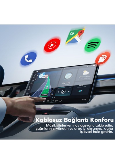 Woyax Kablosuz Carplay Dönüştürücü Android Auto Adaptörü Usb/type-c 2 Si 1 Arada Dongle Apple Carplay Kablosuz Bağlantı