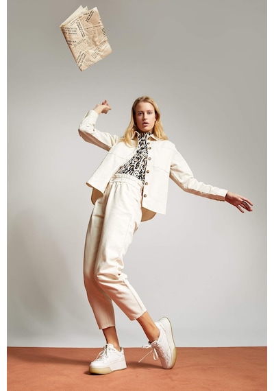 DeFacto Paperbag Gabardin Kumaş Pantolon Cepli Standart Paça S2790AZ25SPER105