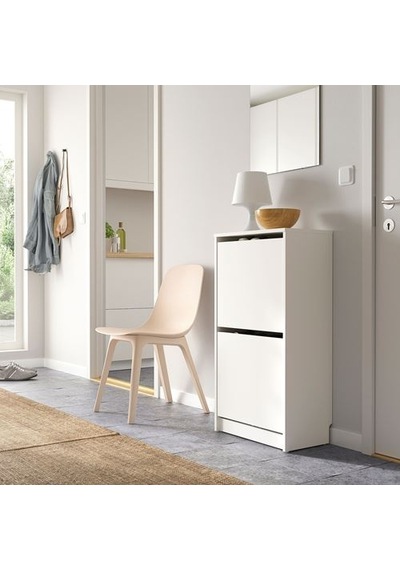 Ikea Bıssa Ayakkabı Dolabı, Beyaz, 49x28x93 Cm, 2 Bölmeli