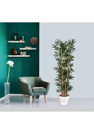 Yapay Bambu Ağacı 5 Sopalı 150 Cm Yoğun Yapraklı