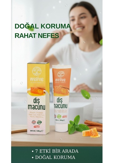 Doğal Diş Macunu 100 Ml Misvak, Propolis, Yeşil Çay, Adaçayı, Nane Ve Okaliptüs İçerikli Tam Koruma