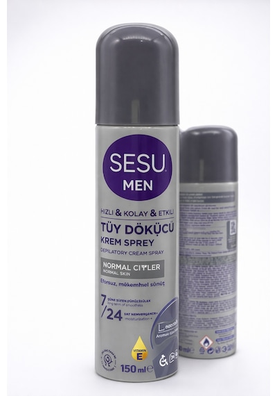 Sesu Men Tüy Dökücü Krem Sprey 150 Ml Erkeklere Özel Hızlı Etkili Depilatory Spray Normal Ciltler İçin