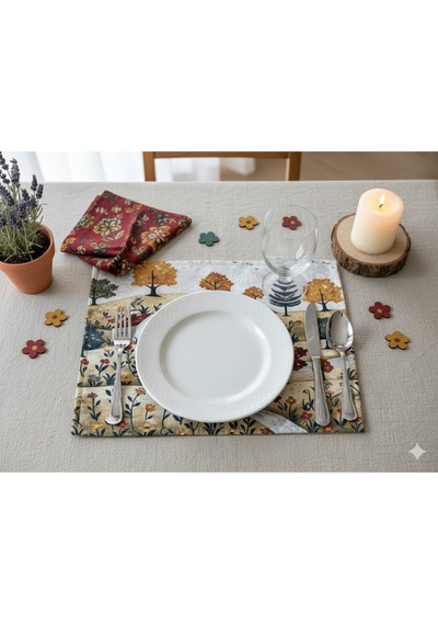 Turkıshrug Kıngdom Kaymaz Tabanlı Polyester Masa Servisi Çok Renkli