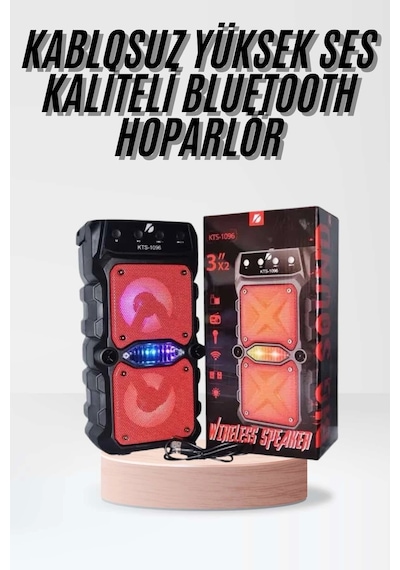 Taşınabilir Kablosuz Bluetooth Hoparlör Uzun Pil Ömrü Led Işıklı