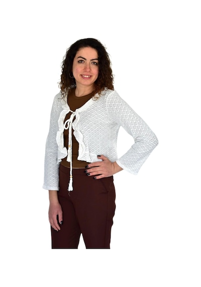 Kadın Yazlık Otantik File Bağcıklı Hırka Bgl-st04247 Ekru