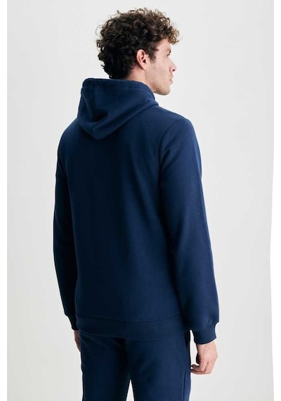 Ucla Jepsen Lacivert Kapüşonlu Nakışlı Standard Fit Erkek Sweatshirt Lacivert