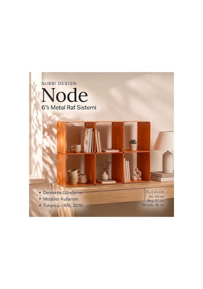 Node 6'lı Modüler Metal Açık Raf Ünitesi Konsol Ve Masaüstü Kitaplık 50x33 Cm Turuncu - 944245501 Turuncu Node 6'lı Modüler Metal Açık Raf Ünitesi Konsol Ve Masaüstü Kitaplık 50x33 Cm Turuncu - 944245501 Turuncu