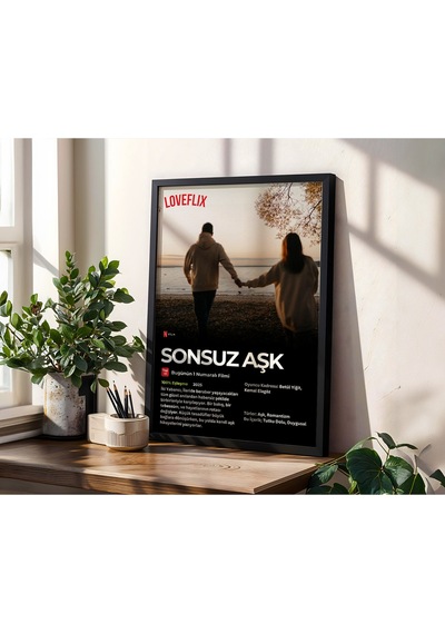 Sevgililer Günü Hediyesi - Sevgiliye Hediye - Kişiye Özel Netflix Film Poster Tasarım Tablo