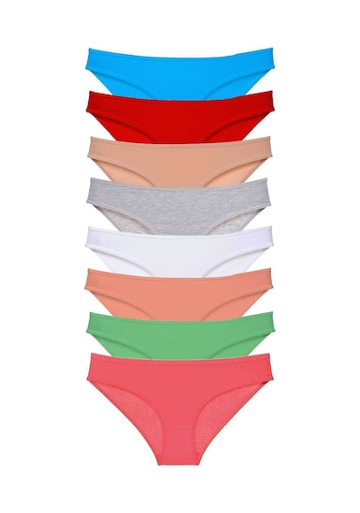 Kadın 8 Adet Süper Eko Set Likralı Kadın Slip Külot Set 8 Çok Renkli