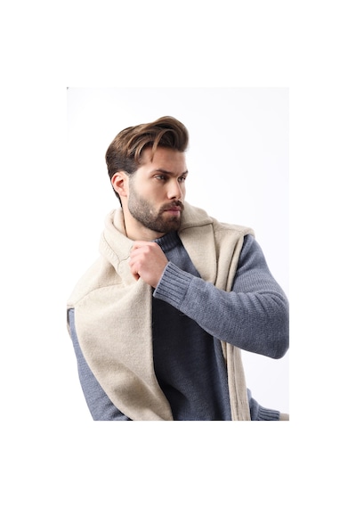 Madmext İndigo Bisiklet Yaka Overfit Erkek Triko Kazak E7402 İndigo
