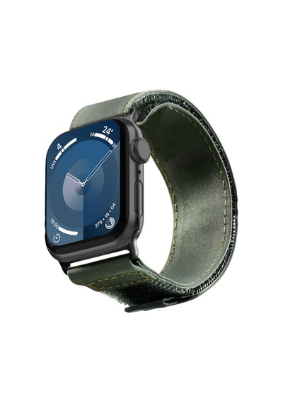 Watch 10 46mm Uyumlu Kumaş Kordon Raptic Canvas Serisi Koyu Yeşil