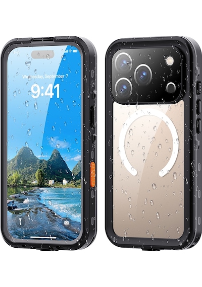 Apple Uyumlu iPhone 17 Pro Kılıf 1-1 Su Geçirmez Kılıf - Siyah