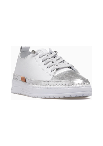 Venüs Kadın Deri Deri Sneaker Ayakkabı 26y 26150001y Beyaz/gümüş Beyaz - Gümüş