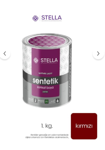 Stella Son Kat Yağlı Boya Sentetik 1 Kg Kırmızı 0.75 KG