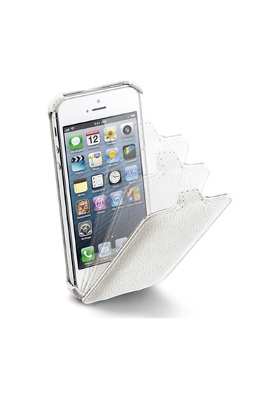 Apple Uyumlu iPhone Cellular Line Se 5s 5 İle Flap Mıknatıssız Kılıf Beyaz Flap5w