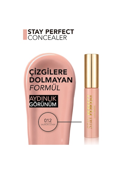 Flormar  Stay Perfect Yüksek Pigmentli & Yarı Mat Bitişli Likit Kapatıcı 012salmoncover