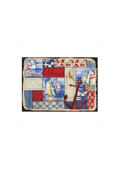 Bedeko Kırk Yama Deniz Temalı Hediyelik Ahşap Tablo 35 Cm X 50 Cm