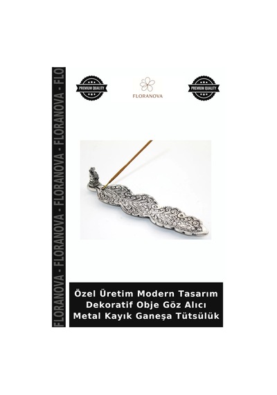 Özel Üretim Modern Tasarım Dekoratif Obje Göz Alıcı Metal Kayık Ganeşa Tütsülük