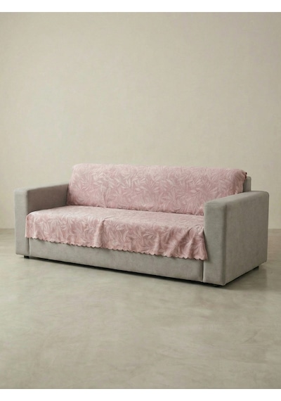 Sofline Kaymaz Tabanlı Tay Tüyü Çekyat, Koltuk, Kanepe Örtüsü 175x210cm Pudra