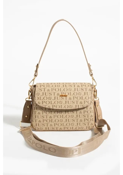 Just Polo Kadın Su Geçirmez Ayarlanabilir Askılı Lüks El & Omuz Çantası Shoulder Bag Ebat: 25 X 15 Cm Vizon