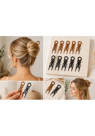 Xmlbayiciniz 10 Adet Kadın Hair Pin Saç Topuz Çubukları Kadın Toka Çocuk Mandal Toka, Kız Çocuk Kahve Çok Renkli