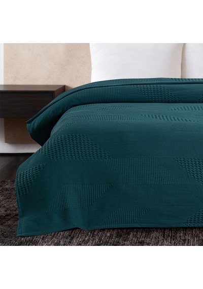 Maxstyle Spring %100 Pamuk Tek Kişilik Pike Petrol 180x230 Cm Renkli