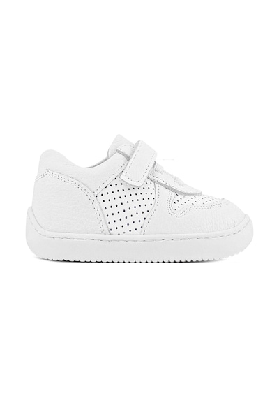 Rakerplus Bob Hakiki Deri Beyaz Barefoot Beyaz Tabanlı Cırtlı Bebek Sneaker Ayakkabı Beyaz