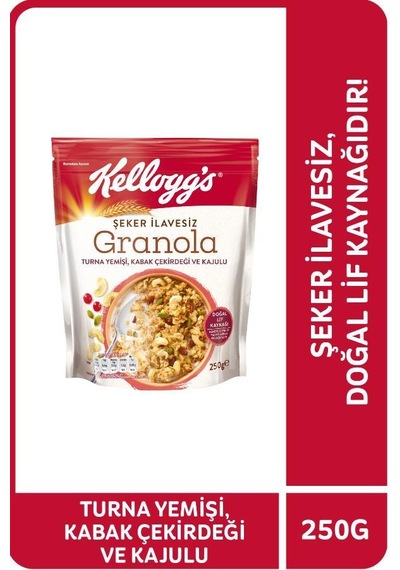 Kellogg's Şeker İlavesiz Turna Yemişi Kabak Çekirdeği ve Kajulu Granola 250 G