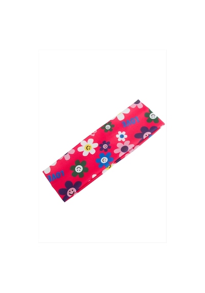Çiçek Desenli Saç Bandı 6 Cm Pembe