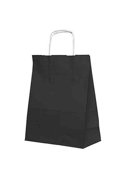 Roll-up Kraft Çanta Siyah Orta Boy 25x31cm 25 Adet 8'li Paket