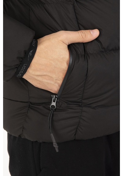 Maraton Sportswear Regular Erkek Kapşonlu Uzun Kol Basic Siyah Mont 21259-siyah Siyah