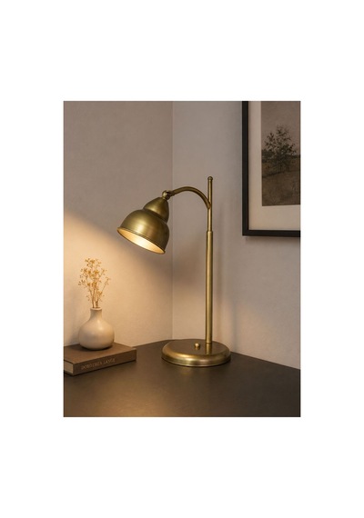 Vıntora Eskitme Metal Elektrikli Masa Lambası Ayarlanabilir Başlıklı Modern Dekoratif Masa Lambası, Çalışma Ve Komodin Lambası, Salon Aydınlatması, E27 Duy Uyumlu