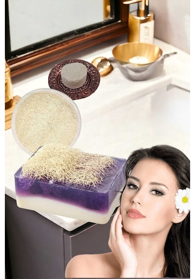 3'lü Yüz Temizleme Leke Akne Ölü Deri Peeling Ruşur Taşı Masaj Etkili Keçi Sütü Lanta Sabun