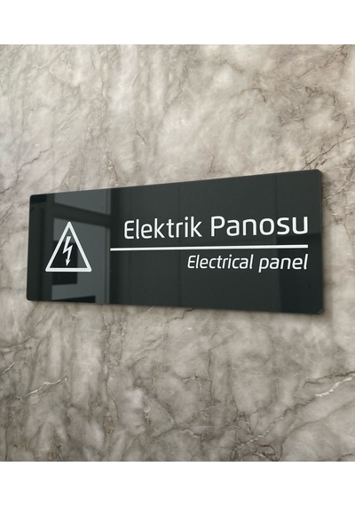 Pleksi Elektrik Panosu Uyarı Levhası
